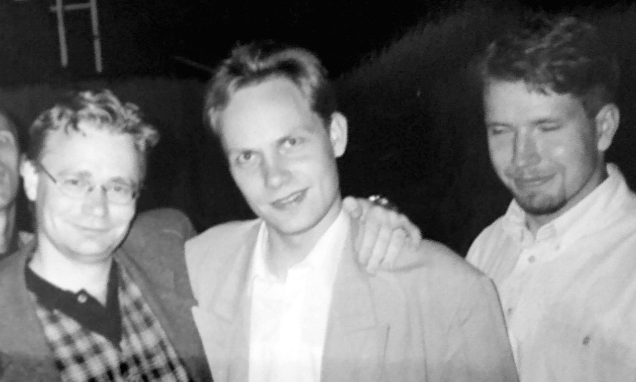 Janne Rosenqvist, Kimmo Ahonen ja Petteri Halin elokuussa 1997. 